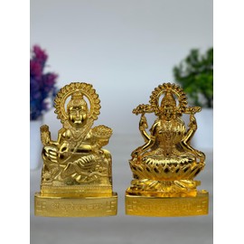Salvus App SOLUTIONS Laxmi Kuber Idol/Lakshmi Kuber Statue/Murti 100% Small Idol Decorative Showpiece
