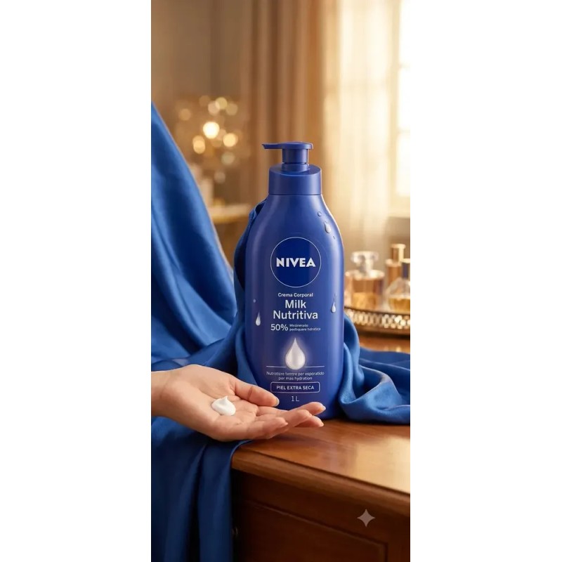 Nivea Milk Nutritiva crema corporal 1 L nutrición para piel
