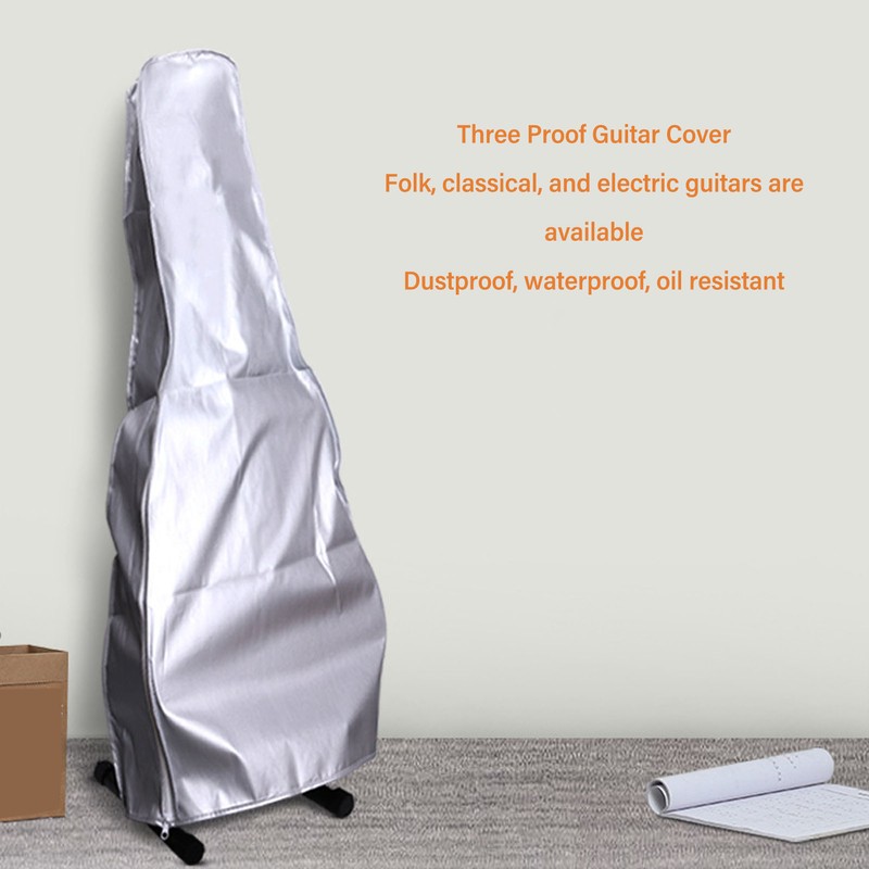 Guitar Dust Cover Silver Coating Sun Prevention Waterproof Protective Cover