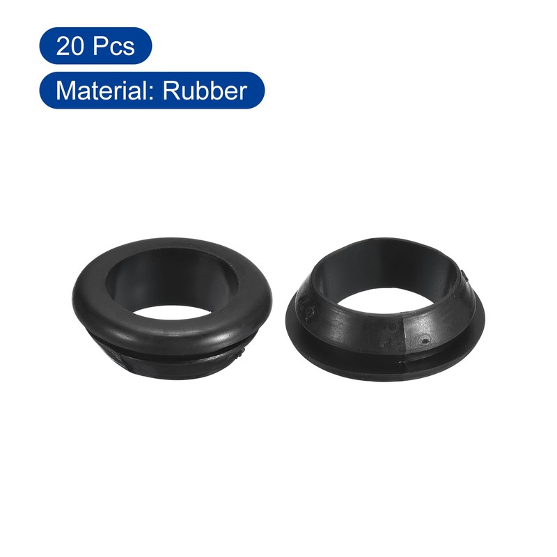 QUARKZMAN Pack of 20 Round Rubber Grommets, 18 mm ID