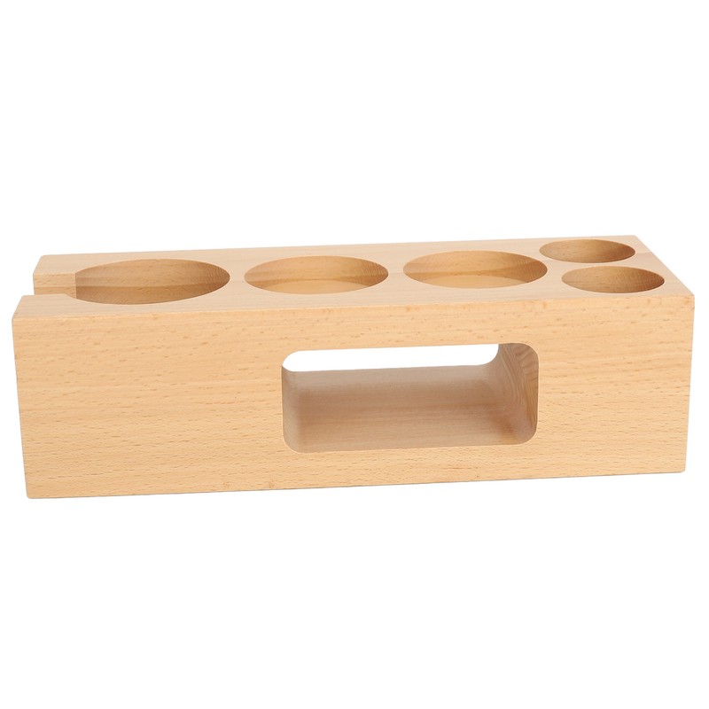 Coffee Tamper Base Multifunction Beech Coffee Distributor Tamping Station Accessories