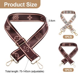 2-Piece Printed Bag Strap, Adjustable Replacement Bag Strap, Handbag Strap, Crossbody Bag Strap, Multi-Patterned Wide Shoulder Strap.
