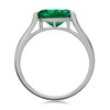 Silvershake 10X8mm Created Oval Shape Nano Green Emerald White Gold