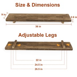 Premium Thickened Bathtub Tray, Acacia Wood Bath Tub Tray with Adjustable Legs, Minimalistic Design Solid Acacia Bath Tray for Tub, Anti-Tipping, Sustainable Bathtub Accessories, Fits Most Bath Tubs