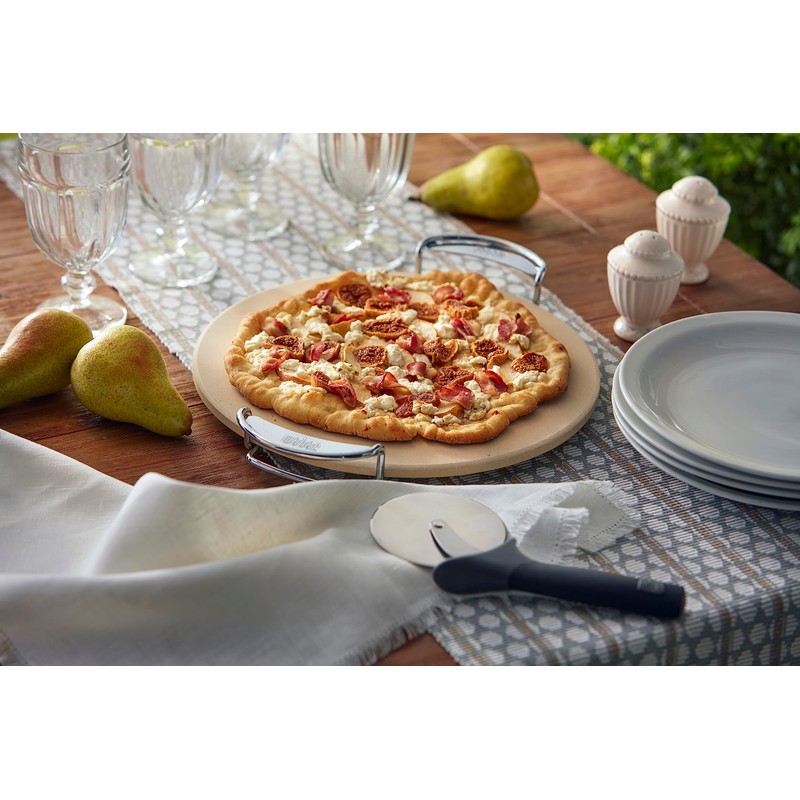 Weber Gourmet BBQ System Pizza Stone with Carry Rack,16.7" Long