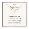 IPINK-Anniversary Necklace for Wife Husband – Two Interlocking Circles Pendant