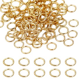 200PCS 5mm Gold Jump Rings, Closed Metal Connectors for Jewelry DIY Crafts