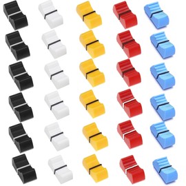 ZAHD Pack of 30 Fader Buttons Fader Button Recording Mixer Straight Slide Potentiometer Colourful Fader Caps Slider Cap Fader Pioneer for DJ Mixer Volume Control of Guitar Console