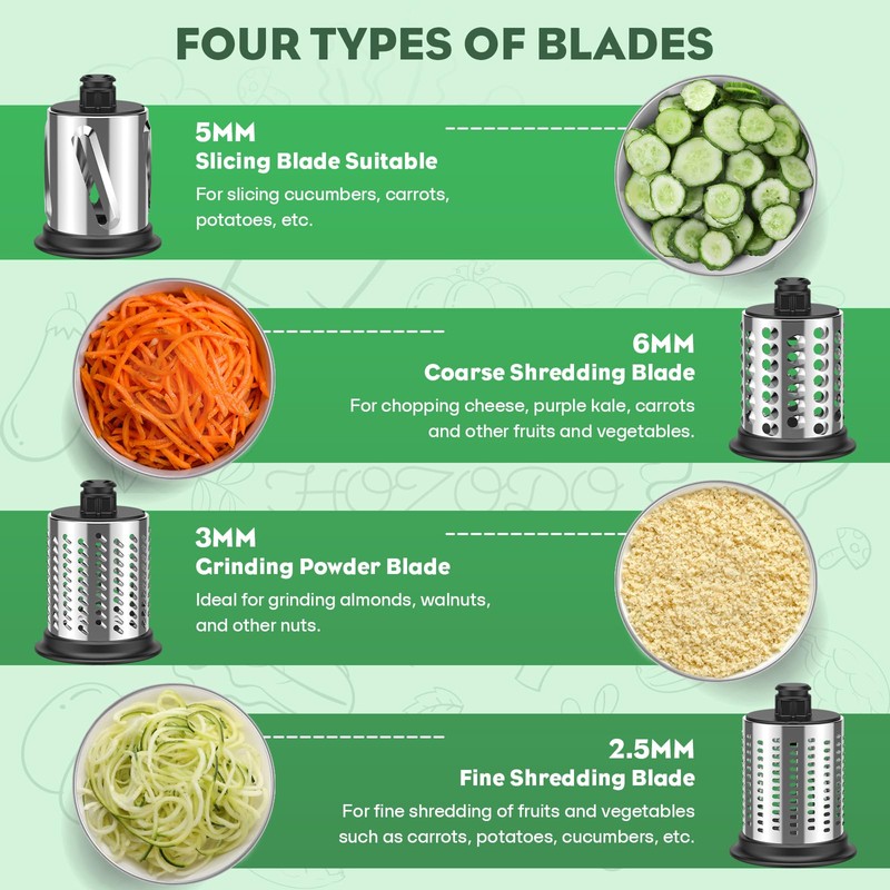 Stainless Steel Slicer Shredder Attachment for KitchenAid Stand Mixer,Includes Cheese