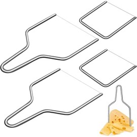 KIBBEH 4 Pieces Stainless Steel Cheese Cutter, Stainless Steel Butter Cutter, Thin Cheese Slicer, Cutter for Kitchen Block Cheese (Y Type & U Type)