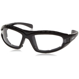 Crossfire 2724AF Diamondback Safety Glass Clear Anit-Fog Lens - Foam Lined Matte Black Frame