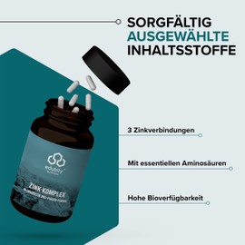 Zinc Glycinat Capsules 15 mg per Capsule No Magnesium Stearate Zinc Chelate with High Organic Availability; 95 Capsules