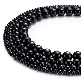 BEADIA Natural Black Onyx Stone Round Loose Semi Gemstone Beads for Jewelry Making 10MM 38PCS