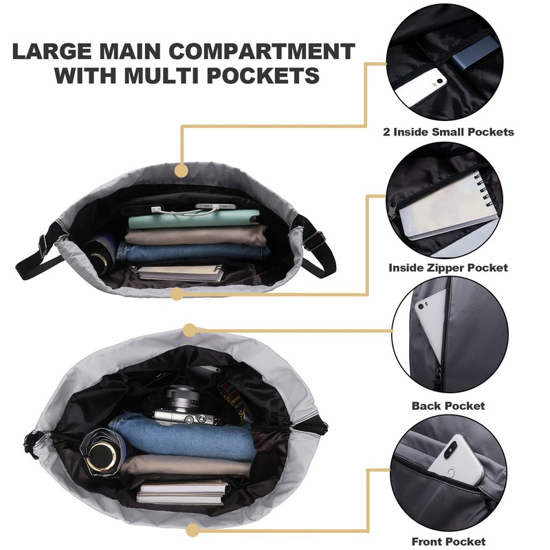 Peicees - Mochila deportiva impermeable con cordón para hombres y