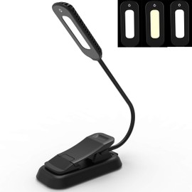 PERFECTDAY USB Rechargeable Book Light, 12 LED Reading Lamp with 3 Brightness Levels, Eye-Friendly Night Light for Reading