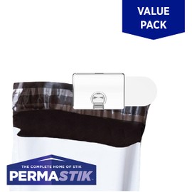 Permastik Removable Adhesive Wire Clips, Holds 0.6 Pounds Each, 108 Count, Clear, (6872)