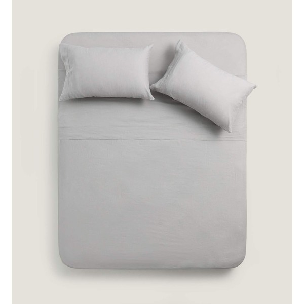 TOSMO Pure Linen Sheets Set, 100% French Natural Linen Flax