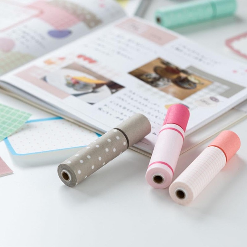 Marks Gingham Check Pink MST-FA35-CPK Water-Based Writing Masking Tape Perforated