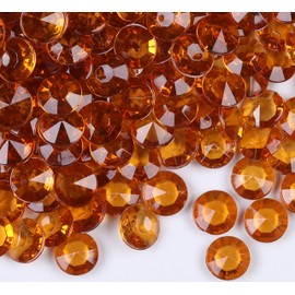 Gintoaria 1000pcs/ Pack Wedding Table Acrylic Diamond Scatter Crystals Confetti Acrylic Gems Vase Fillers Rhinestones for Wedding, Bridal Shower, Vase Beads Decorations (10mm, Coffee)