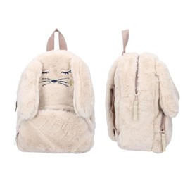 mybagstory - White rabbit mushroom backpack for girls - child - school - kindergarten - daycare - school bag girl - size 27 cm - adjustable straps - gift idea, Rabbit - White, Enfant