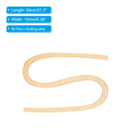 PATIKIL 60pcs Metallic Quilling Strips Paper 1cm x 54cm Origami Paper Quilling Kits for Adults Beginner Art DIY Craft Christmas, Apricot