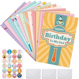 SKYDUE Birthday Cards with Envelopes, Assorted 24 Birthday Greeting Cards 4 x 6 inches, Happy Birthday Cards with Envelopes & Matching Stickers for Particular Person