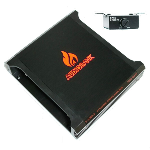 Audiobank P1000.2 1000 Watt 2-Ohm Stable 2 Channel Bridgeable &