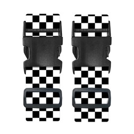 Nuxovilar Luggage Straps of 2 Set Black and White Checkerboard Pattern, Durable Material 1.96 * 70.86 Inches for Suitcases, Travel Essentials for 22-28 Inch Luggage, Great for Minimalist Travelers