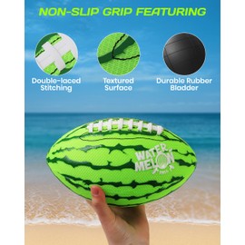 Watermelon Ball Pool Water Beach Football (9 Inch) - Durable Waterproof Football with Strong Grip for Kids, Teens, Adults and Family, Fun for Pool, Beach, Lake & Outdoor Play, Swimming Pool Toys Games