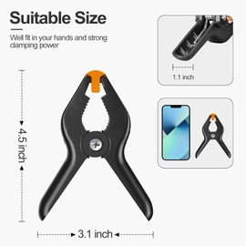 EMART 8 Pack Heavy Duty Muslin Spring Clamps, Professional 4.5 Inch Plastic Backdrop Clips for Photography Studio, Photo Booth, Backdrop Stand, Paper, Woodworking, Crafts, Tarp