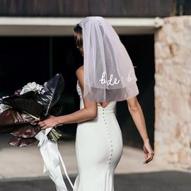 GQXJIAH Bride To Be Veil Bachelorette Party Favors Bride Veil White Bridal Shower Gift for Wedding