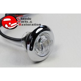 Universal Accents Custom Mini Clear Red Stainless Turn Stop Tail Lamp Light Truck Hot Rat Rod