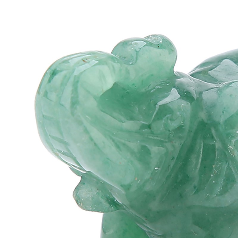 2inch Natural Jade Carved Elephant Crystal Figurine Home Decoration Furnishing