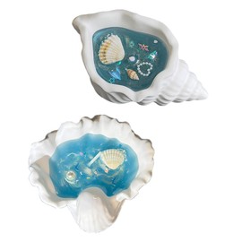 2 pz candele a forma di conchiglia - Candela a forma di stella marina, candele profumate alla soia ispirate all'oceano - Candele decorative estetiche costiere per casa, bagno e regalo (conchiglia)