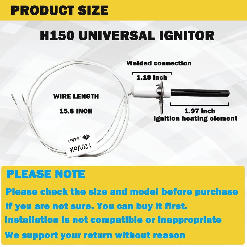 H150 Universal Ignitor(OEM),Silicon Nitride Hot Rod Ignitor Replacing 150 Common