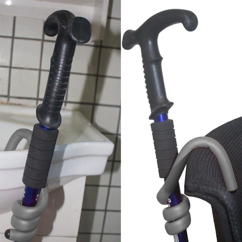 Generic Walking Stick Holder Foldable Cane Holder Crutches Flexible Hook
