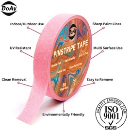 DOAY 5 Rolls Pinstripe Tape - Masking Tape 1/16", 1/8", 1/4", 1/2", 3/4" - Thin Painters Masking Automotive Tape for DIY, Car, Auto, Paint, Art, Tumblers (Pink)