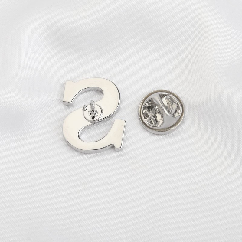 HOLLP Alphabet Jewelry A/C/J/K/M/S Letter Lapel Gift Initial English Pin