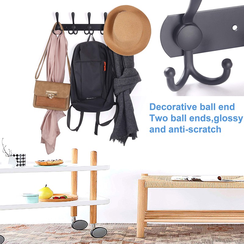 WEBI Coat Rack Wall Mount,Coat Hooks Wall Mount,5 Tri Hooks