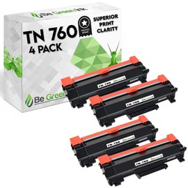 Be Green Ink Compatible Toner Cartridge Replacement for Brother TN760 TN-760 TN730 TN-730 TN 760 TN 730 4-Pack - Works with MFC-L2710DW HL-L2395DW HL-L2350DW HL-L2370DW | High Yield