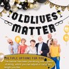 Old Lives Matter Banner 16 Feet Glitter Black Pre Strung
