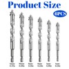 Bohrersets, 6-Teiliger Vierschneidiger Sägezahn Exzenterbohrer, 4/5/6/8/10/12 mm Hochfeste Fräsbohrer für