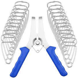 Miter Spring Clamp Kit Stainless Steel Miter Clamp with Spring Loaded Pliers for Woodworking Picture Frames Wood Trim Moldings..(Silver Blue)
