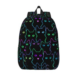 Duduho Cute Cats Silhouettes Backpack 17.7 Inch Laptop Backpack Travel Hiking Daypack Multipurpose Bookbag For Men Women