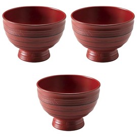 3個セット [A]4.5寸ABS千筋ロクロ目丼 根来 [ 13.9×10㎝(720㏄) ] | 汁椀 ABS樹脂 セトモノホンポ(Setomonohonpo)