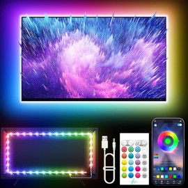 KANTUTOE Luces LED Para TV De 45 a 75 Pulgadas, 16.4 Pies, Aplicación Bluetooth De Sincronización De Música y Control Remoto, Tira De Luces USB Para Juegos/Pecámara