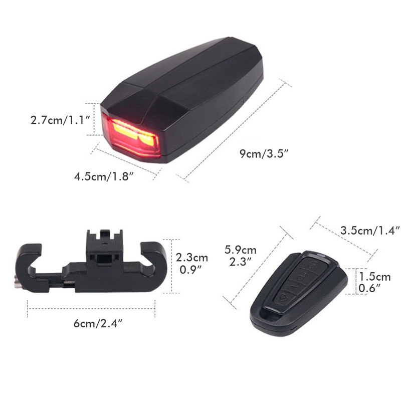Bike Tail Light USB Rechargeable Smart Bike Tail Light Wireless