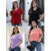 Plus Size Workout Tops 2025 Summer Sexy v Neck Puffy