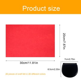 TIANLIN Felt Crafts, 20 Pieces Craft Felt 20 Colours, 20 x 30 cm Felt Fabric, Felt Sheets 1 mm Thick, for DIY Crafts, Sewing