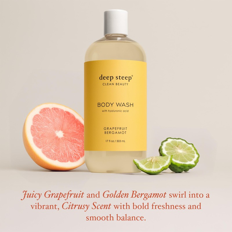 Deep Steep Body Wash, Grapefruit Bergamot, 17 oz – Hydrating